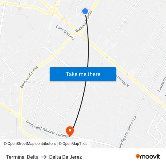 Terminal Delta to Delta De Jerez map