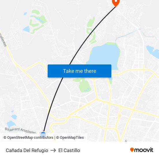 Cañada Del Refugio to El Castillo map