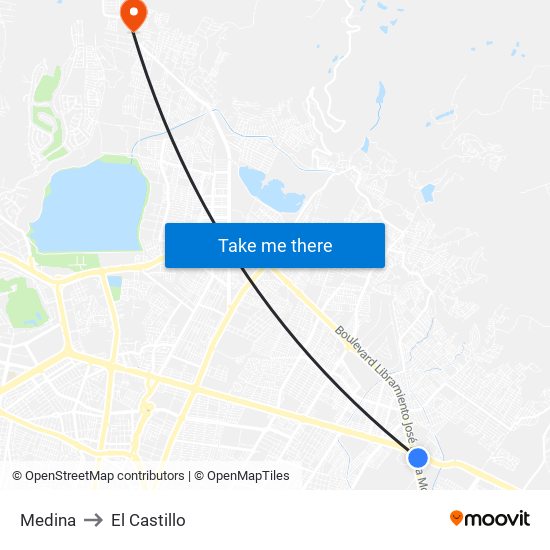 Medina to El Castillo map