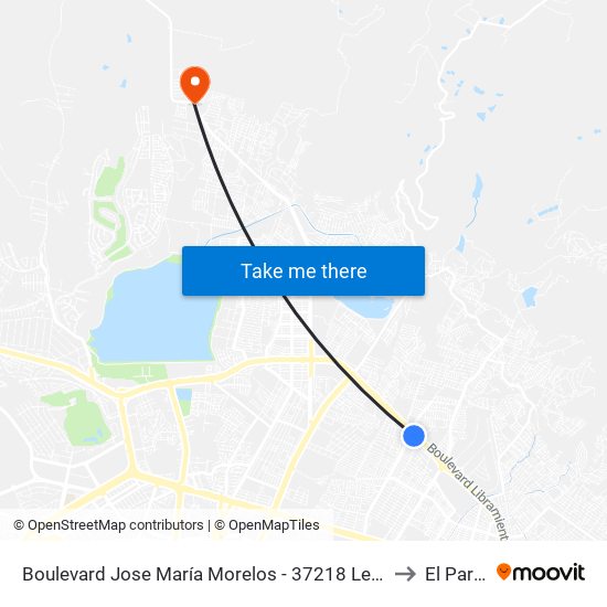 Boulevard Jose María Morelos -  37218 León De Los Aldama to El Parador map