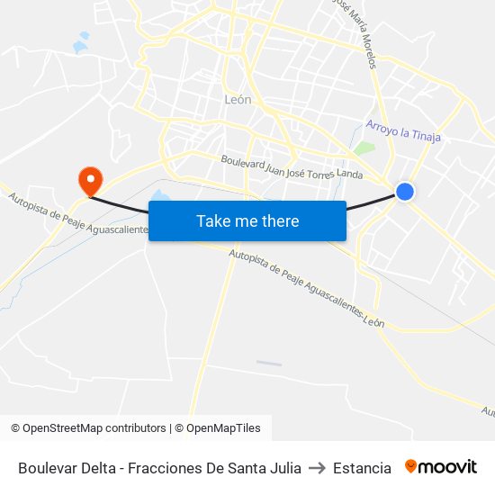 Boulevar Delta -  Fracciones De Santa Julia to Estancia map