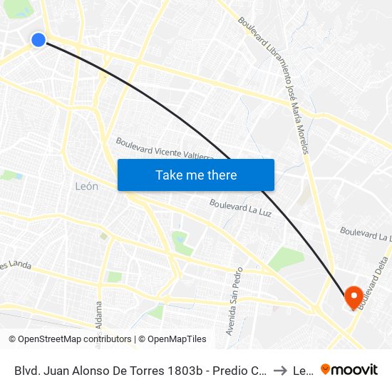 Blvd. Juan Alonso De Torres 1803b - Predio Cerro Gordo to León map