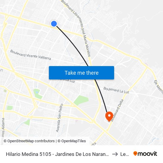 Hilario Medina 5105 -  Jardines De Los Naranjos to León map