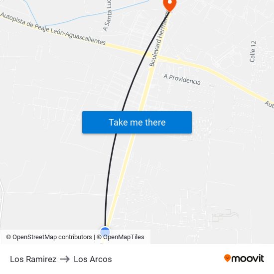 Los Ramirez to Los Arcos map