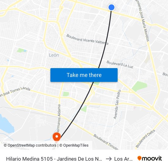 Hilario Medina 5105 -  Jardines De Los Naranjos to Los Arcos map