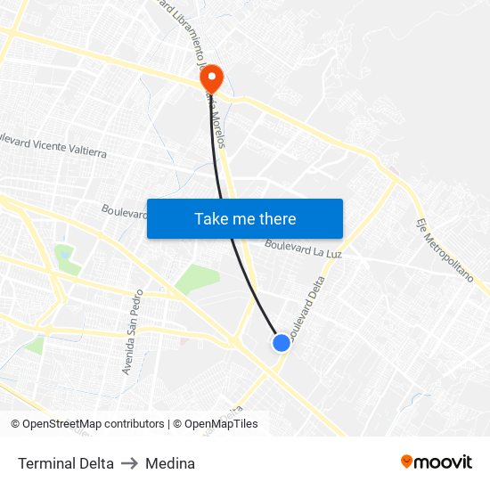 Terminal Delta to Medina map