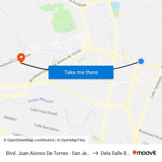 Blvd. Juan Alonso De Torres  - San Jerónimo to Dela Salle Bajio map