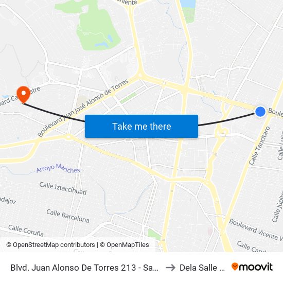 Blvd. Juan Alonso De Torres 213 - San Jerónimo to Dela Salle Bajio map