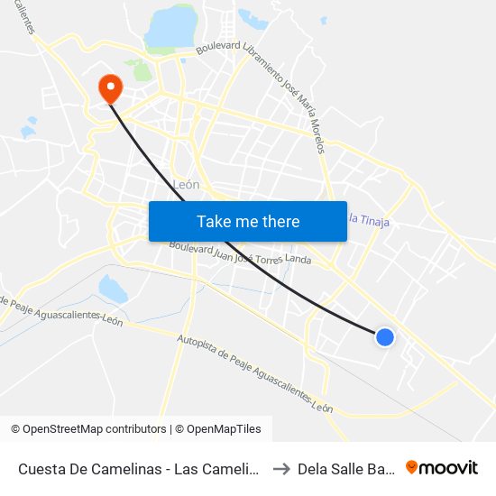 Cuesta De Camelinas - Las Camelinas to Dela Salle Bajio map