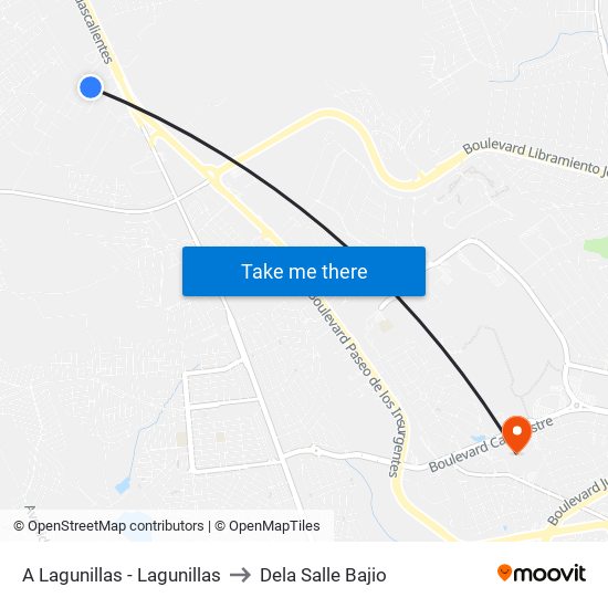 A Lagunillas - Lagunillas to Dela Salle Bajio map