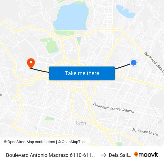 Boulevard Antonio Madrazo 6110-6116 - Santa Rosa De Lima to Dela Salle Bajio map