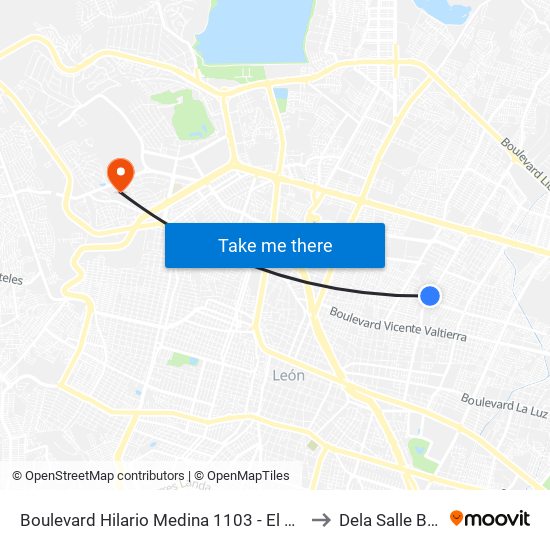 Boulevard Hilario Medina 1103 - El Cortijo to Dela Salle Bajio map