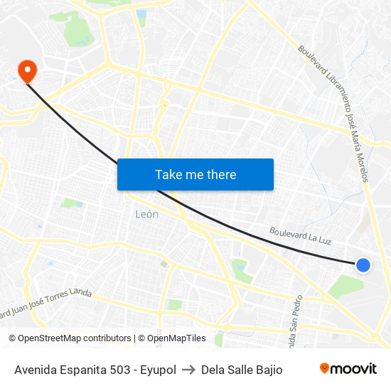Avenida Espanita 503 - Eyupol to Dela Salle Bajio map
