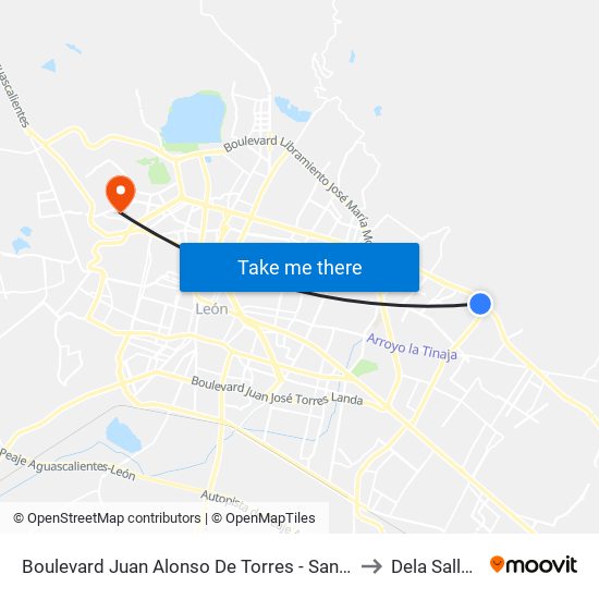 Boulevard Juan Alonso De Torres - San José Del Potrero to Dela Salle Bajio map