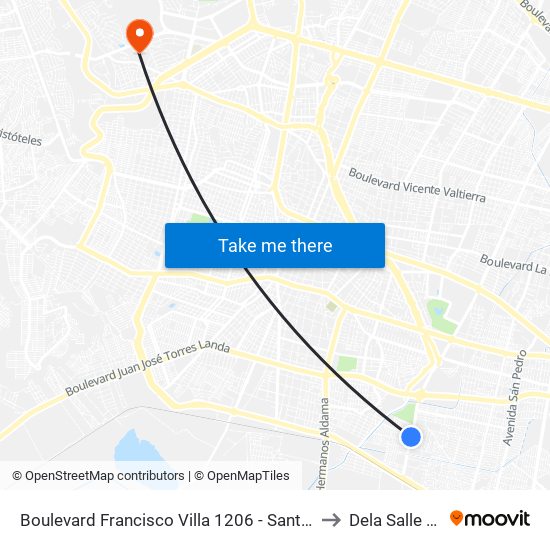 Boulevard Francisco Villa 1206 -  Santo Domingo to Dela Salle Bajio map