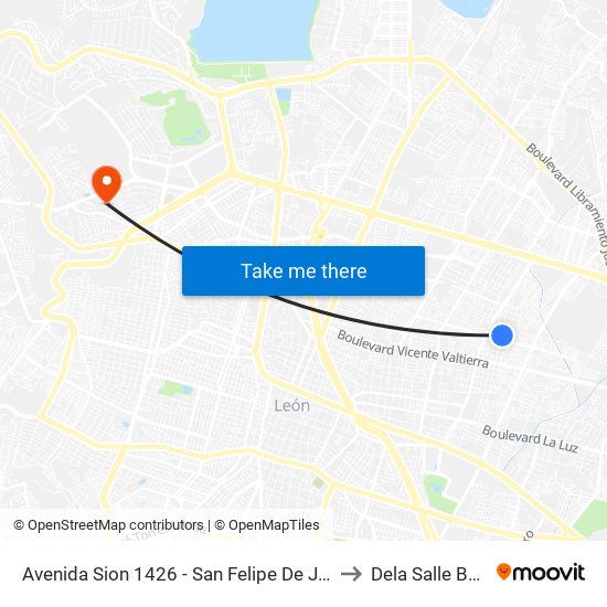 Avenida Sion 1426 -  San Felipe De Jesús to Dela Salle Bajio map