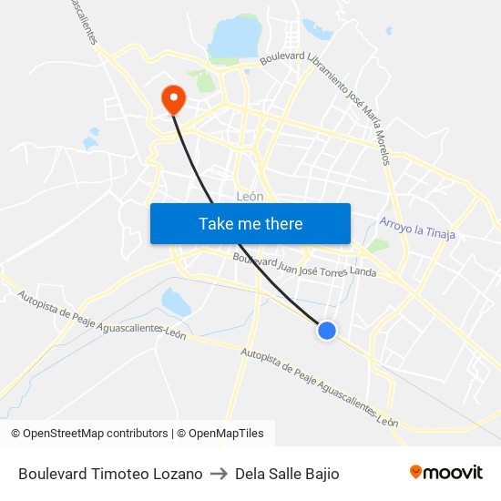 Boulevard Timoteo Lozano to Dela Salle Bajio map