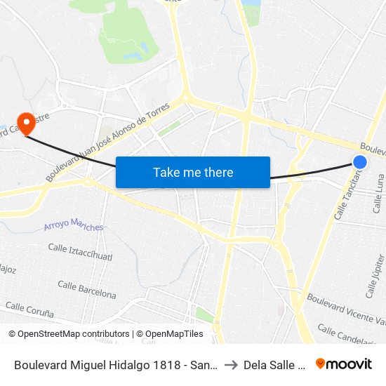 Boulevard Miguel Hidalgo 1818 -  San Jerónimo to Dela Salle Bajio map