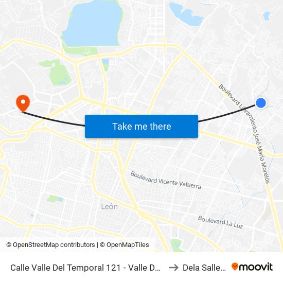 Calle Valle Del Temporal 121 -  Valle De San Bernardo to Dela Salle Bajio map