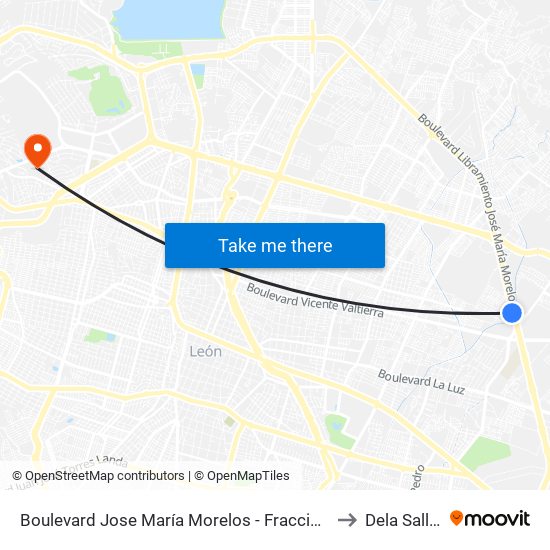 Boulevard Jose María Morelos -  Fracciones Canadá De Alfaro to Dela Salle Bajio map