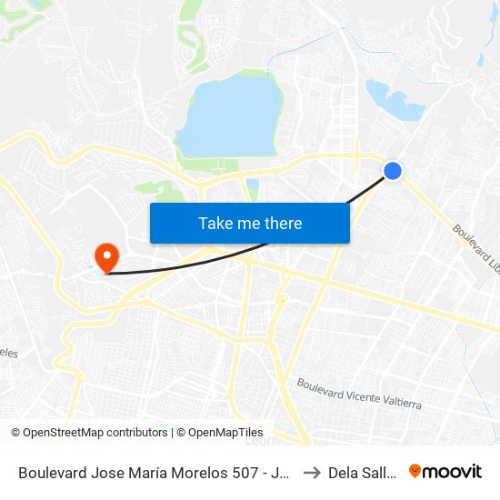 Boulevard Jose María Morelos 507 - Jardines Del Bosque to Dela Salle Bajio map