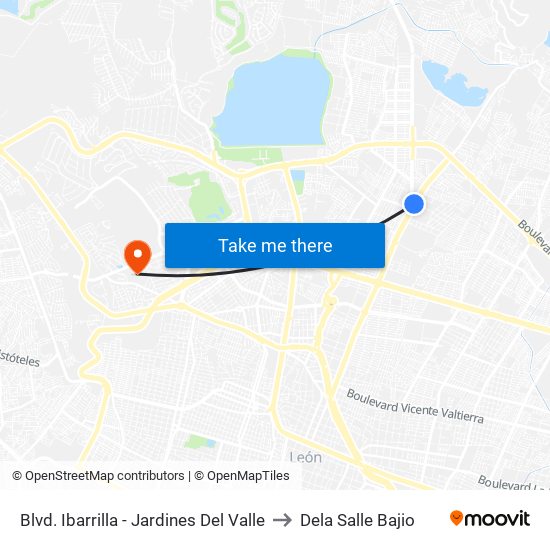 Blvd. Ibarrilla - Jardines Del Valle to Dela Salle Bajio map