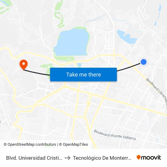 Blvd. Universidad Cristiana - San Pablo to Tecnológico De Monterrey - Campus León map