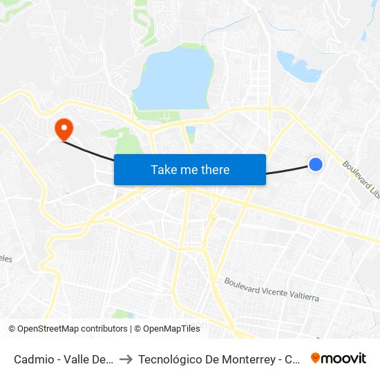 Cadmio - Valle De Señora to Tecnológico De Monterrey - Campus León map