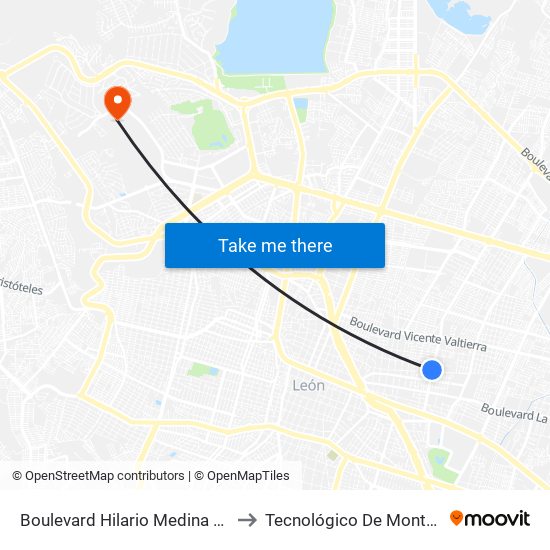 Boulevard Hilario Medina 901 - Barrio Del Coecillo to Tecnológico De Monterrey - Campus León map