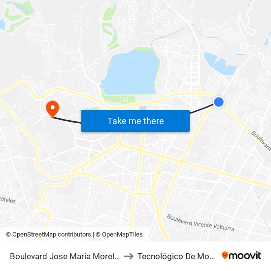 Boulevard Jose María Morelos 507 - Jardines Del Bosque to Tecnológico De Monterrey - Campus León map