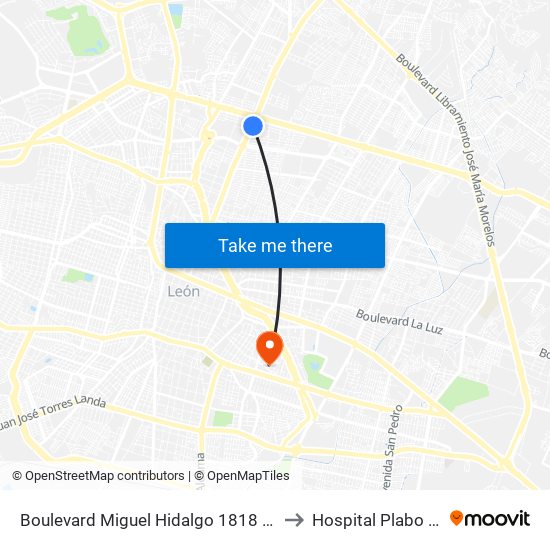 Boulevard Miguel Hidalgo 1818 -  San Jerónimo to Hospital Plabo De Anda map