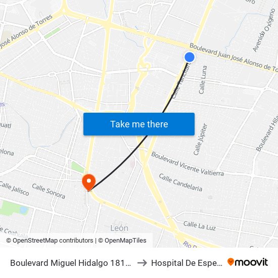 Boulevard Miguel Hidalgo 1818 -  San Jerónimo to Hospital De Especialidades map