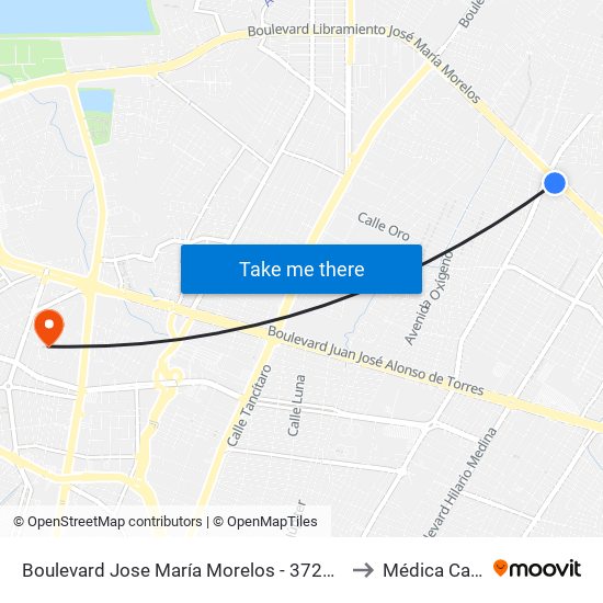 Boulevard Jose María Morelos -  37218 León De Los Aldama to Médica Campestre map