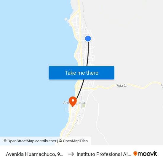 Avenida Huamachuco, 9590 to Instituto Profesional Aiep map
