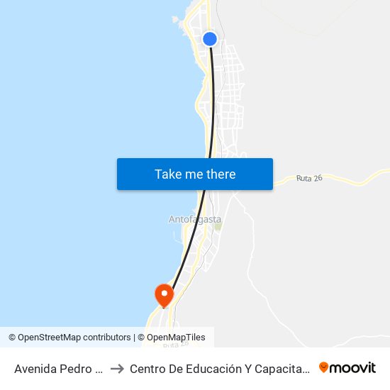 Avenida Pedro Aguirre Cerda, 10661 to Centro De Educación Y Capacitación De La Universidad Católica Del Norte map