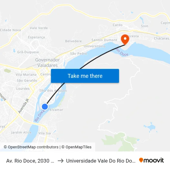 Av. Rio Doce, 2030 | Calçadão to Universidade Vale Do Rio Doce - Campus II map