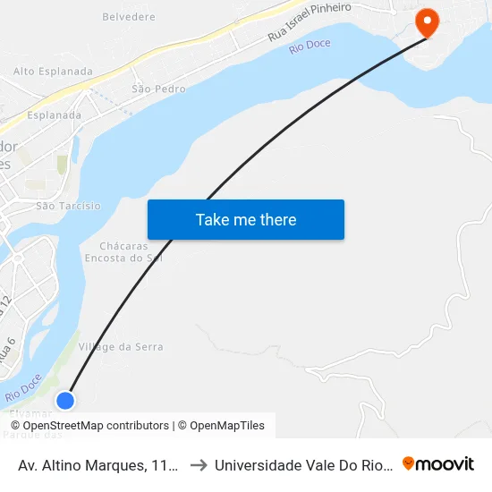 Av. Altino Marques, 1105 | Minas Clube to Universidade Vale Do Rio Doce - Campus II map