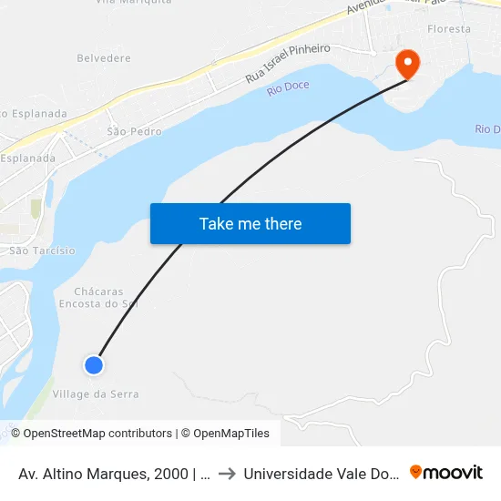 Av. Altino Marques, 2000 | Parque Natural Municipal to Universidade Vale Do Rio Doce - Campus II map