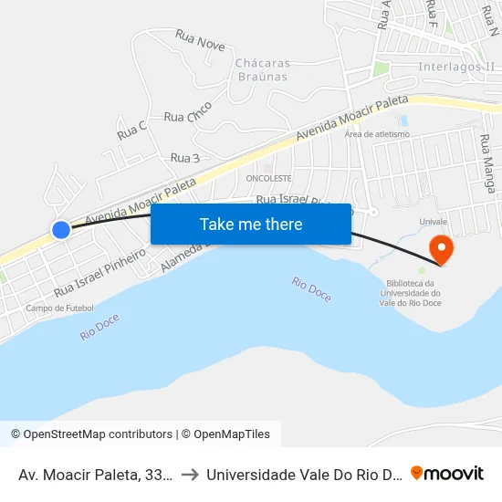 Av. Moacir Paleta, 335 | Passarela to Universidade Vale Do Rio Doce - Campus II map