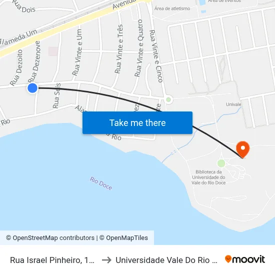 Rua Israel Pinheiro, 1316 | Partenon to Universidade Vale Do Rio Doce - Campus II map