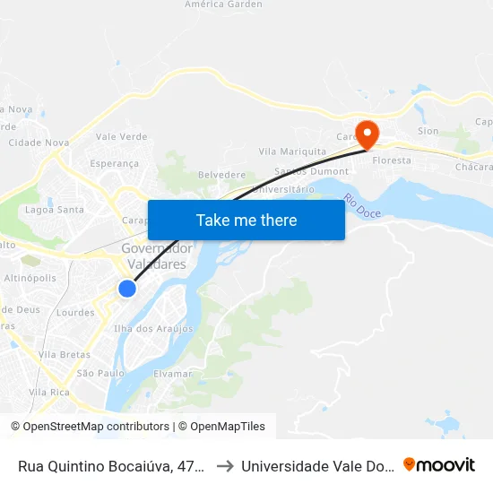 Rua Quintino Bocaiúva, 472 | Rei Da Borracha to Universidade Vale Do Rio Doce - Ceu map
