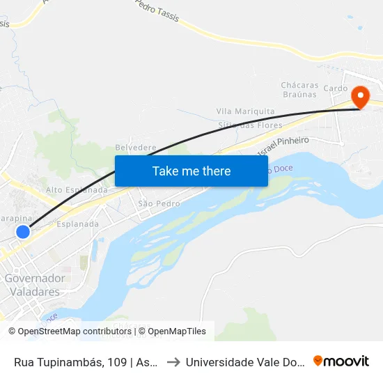 Rua Tupinambás, 109 | Assembleia De Deus to Universidade Vale Do Rio Doce - Ceu map