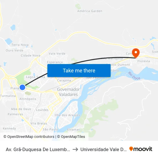 Av. Grã-Duquesa De Luxemburgo, 5130 | Hot Motel to Universidade Vale Do Rio Doce - Ceu map