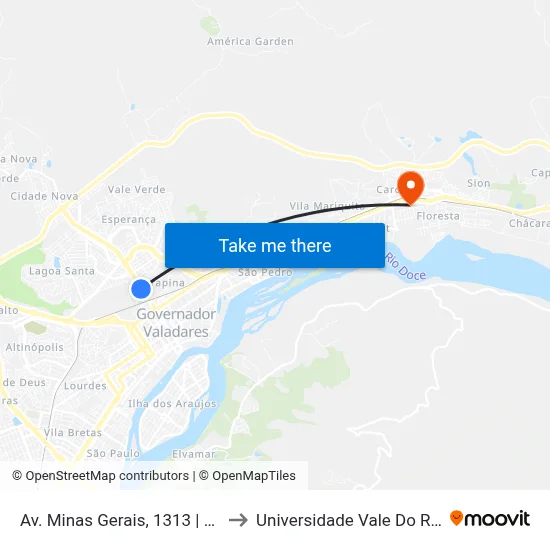 Av. Minas Gerais, 1313 | Clínica 4 Patas to Universidade Vale Do Rio Doce - Ceu map