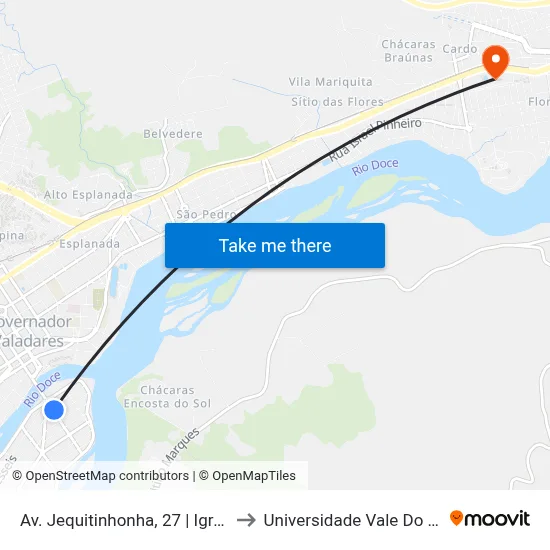 Av. Jequitinhonha, 27 | Igreja Presbiteriana to Universidade Vale Do Rio Doce - Ceu map