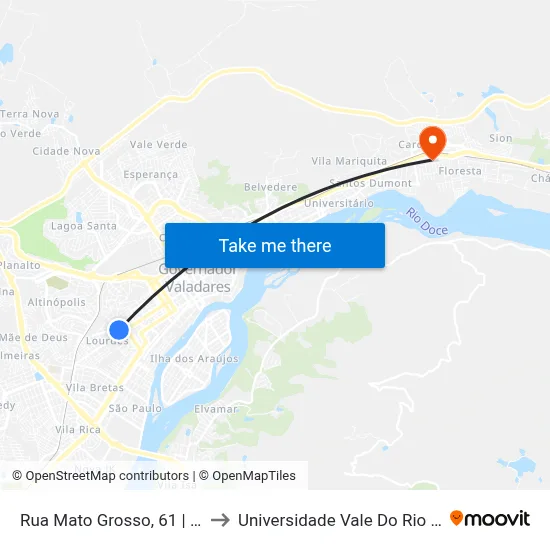 Rua Mato Grosso, 61 | Star Night to Universidade Vale Do Rio Doce - Ceu map