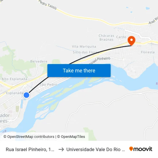 Rua Israel Pinheiro, 1423 | Grill to Universidade Vale Do Rio Doce - Ceu map