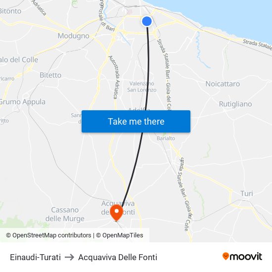 Einaudi-Turati to Acquaviva Delle Fonti map