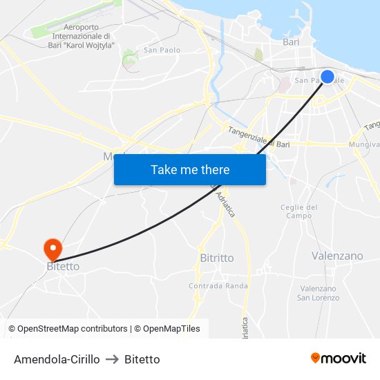 Amendola-Cirillo to Bitetto map