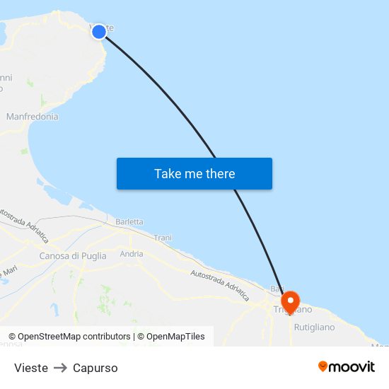 Vieste to Capurso map